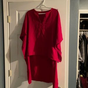 Red Hi-Lo Tunic